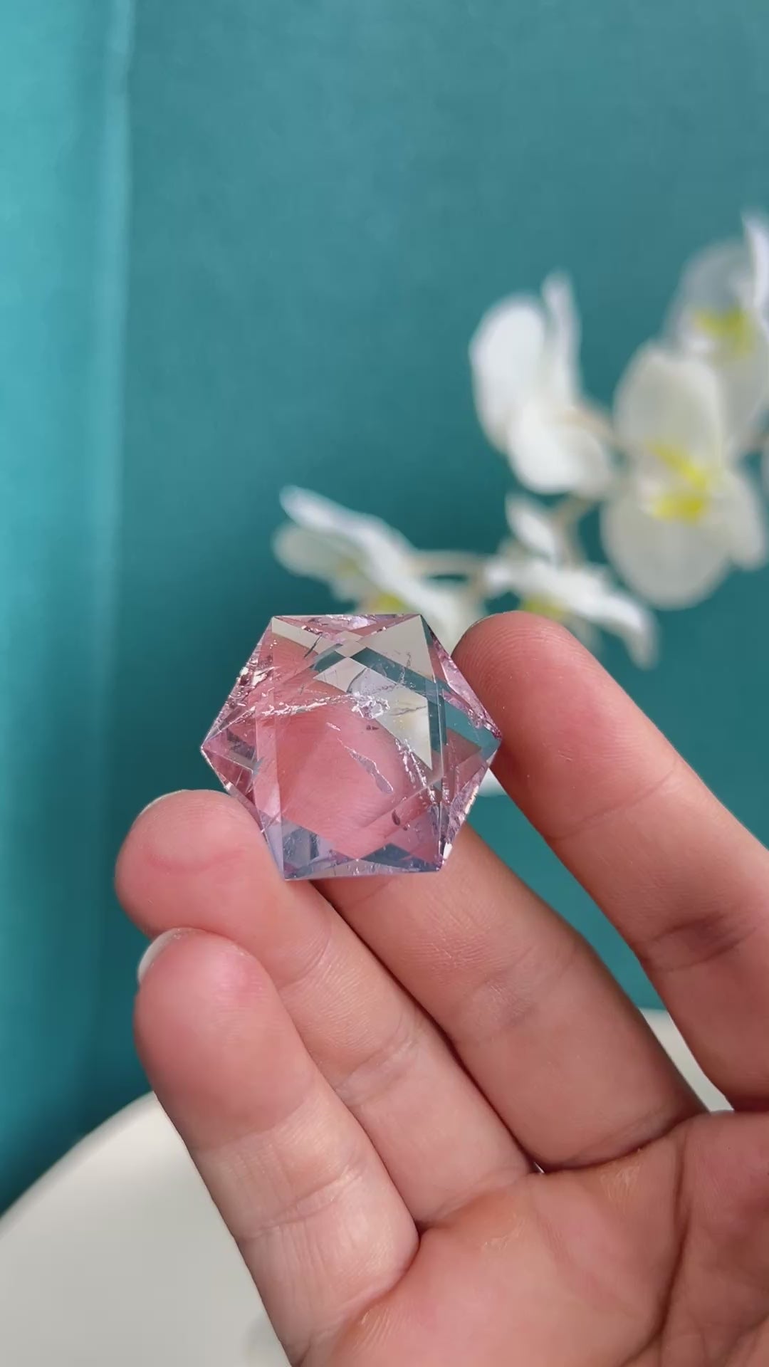 Clear Quartz Dolphin Crystal Carving - Elegant Natural Stone Art