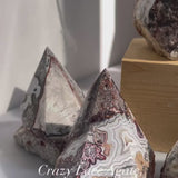 Healing Crystal Display with Crazy Lace Agate Points