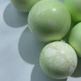 Detailed Surface of Polished Chrysoprase Crystal Sphere
