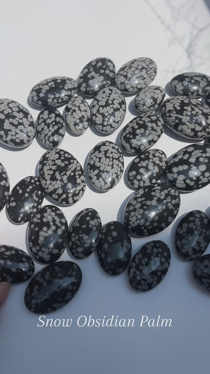 Snow Obsidian Palm Stone Wholesale