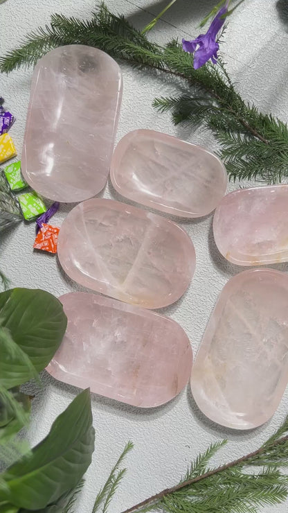 Wholesale Natural Carved Rose Quartz Bowls