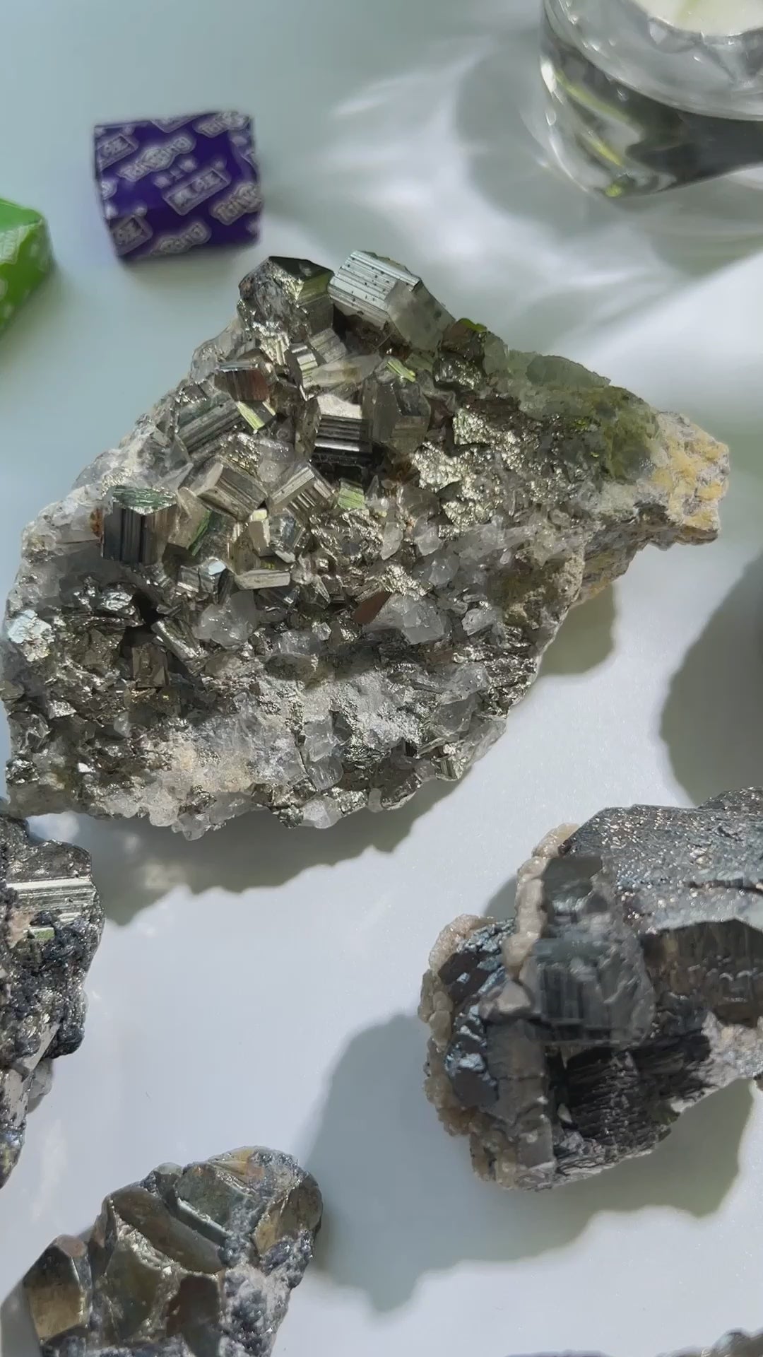Golden Metallic Chalcopyrite Quartz Crystal Wholesale Supply
