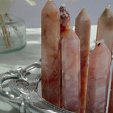 Expertly Polished Surface of Premium Sakura Agate Tower