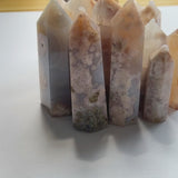 Flower Agate Tower for energy healing and chakra balancing