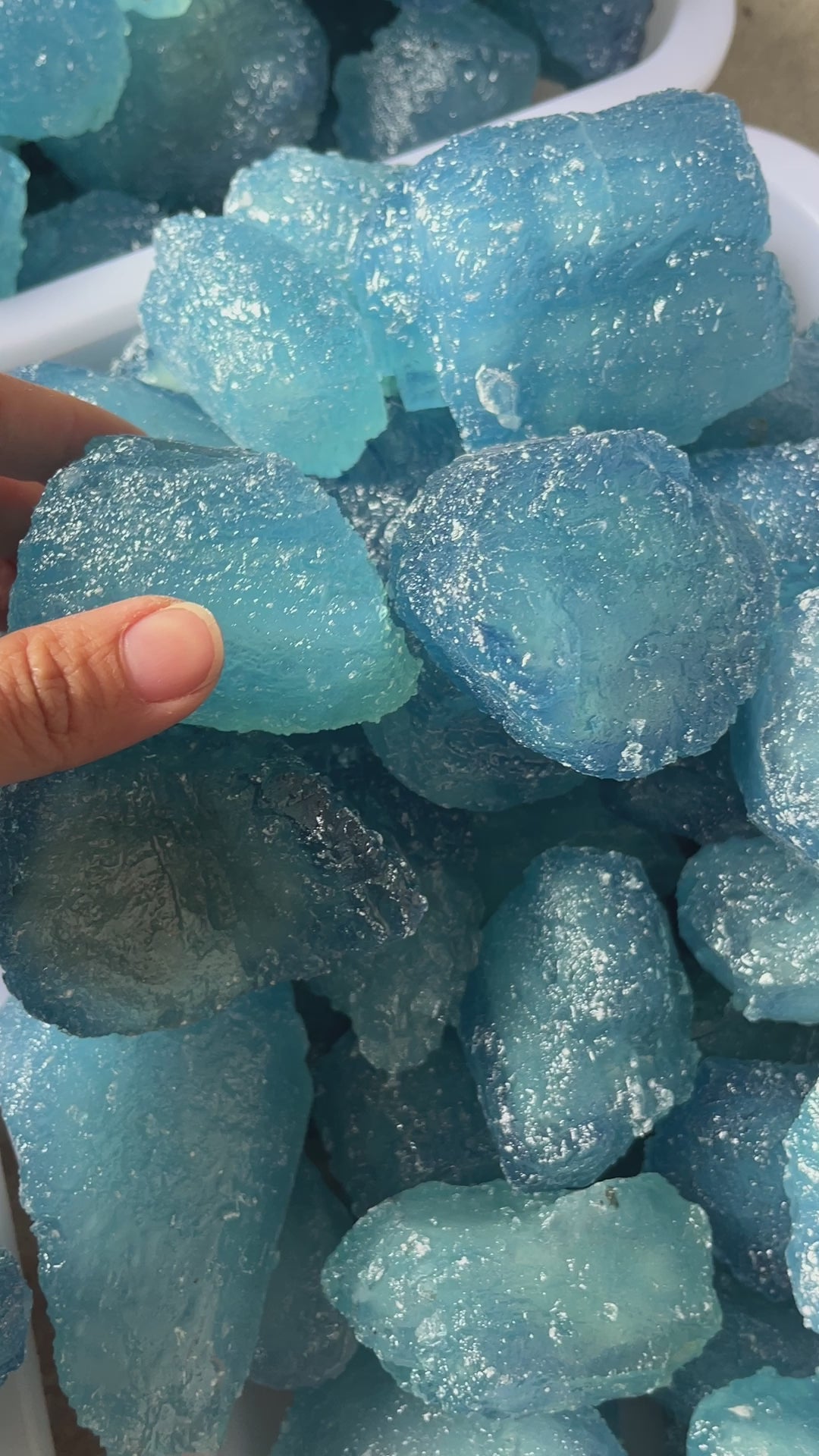 Bulk crystal healing stones featuring natural aquamarine formations