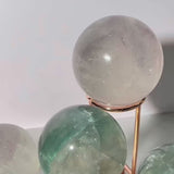 Clear light green fluorite sphere showing internal structure