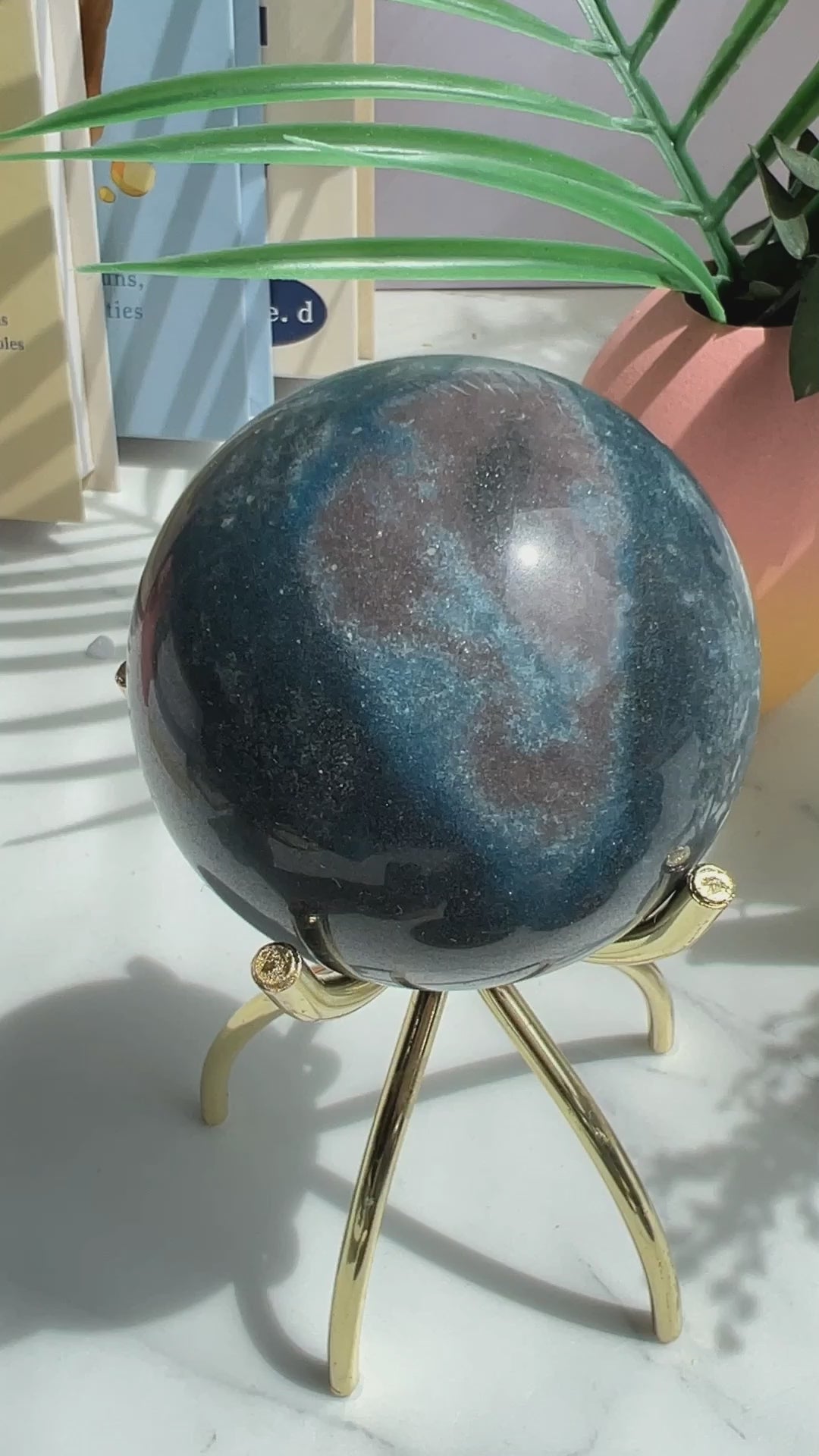 Hand-Polished Trolleite Crystal Sphere for Metaphysical Work