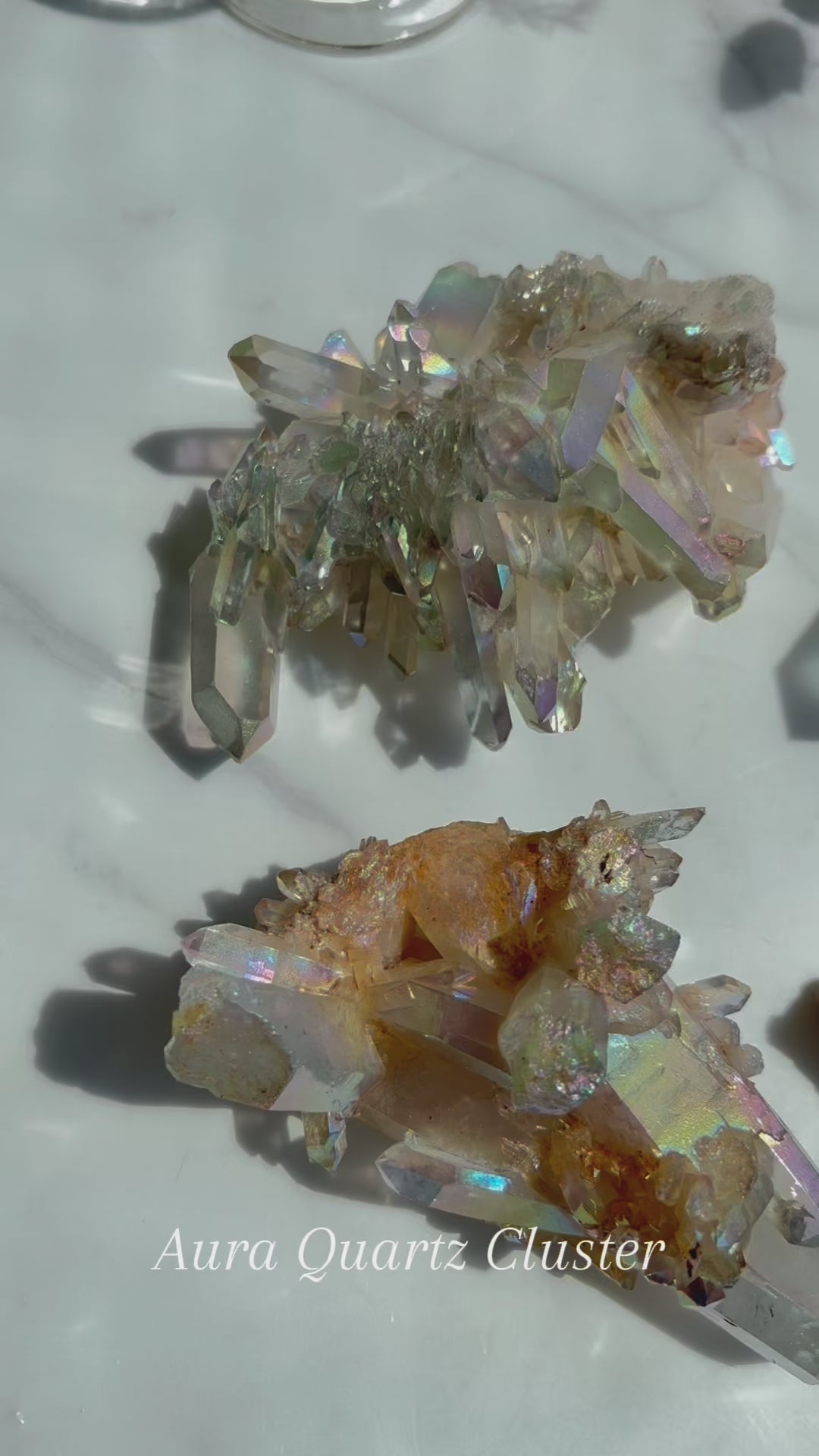 Rainbow Aura Crystal Cluster Healing Arrangement