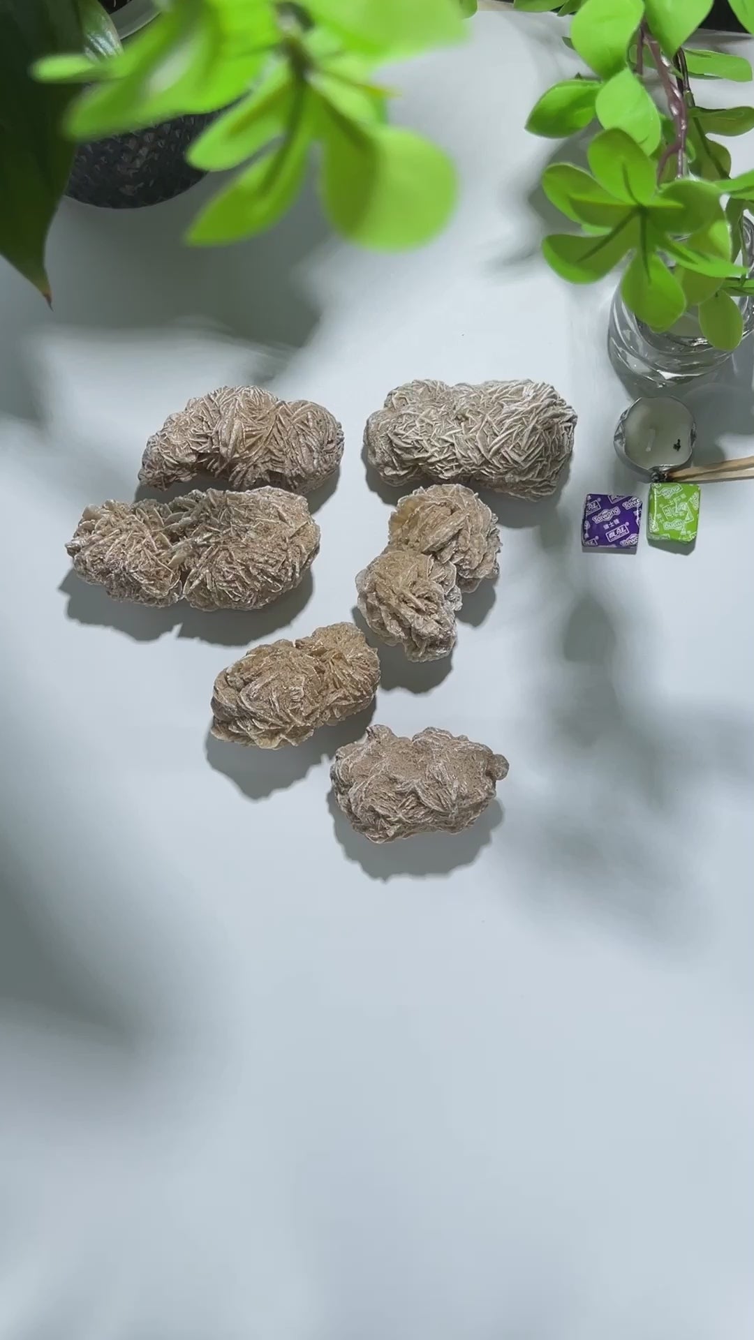Wholesale collection of various Desert Rose Crystal clusters for crystal suppliers