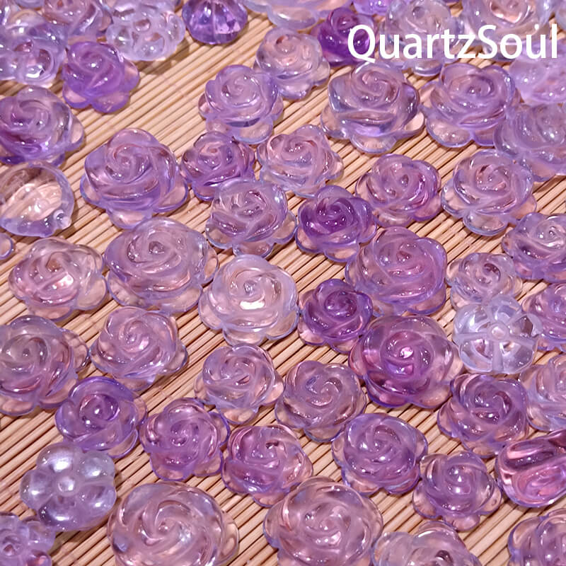 Wholesale purple amethyst rose-shaped crystals for crystal suppliers and retailers
