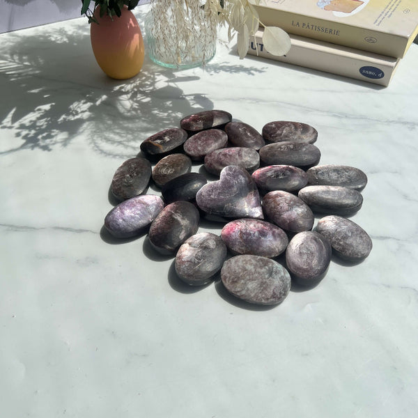 Bulk Collection of Wholesale Purple Mica Palm Stones