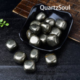  Pyrite Tumbled Stones in Display Bowl for Protection and Wealth Energy