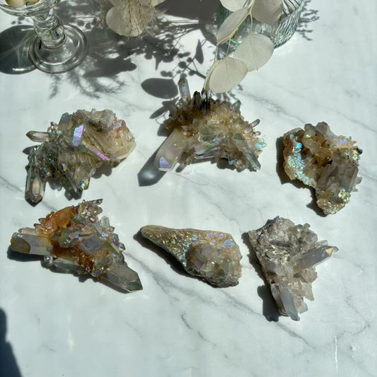 Premium Rainbow Aura Crystal Cluster Wholesale Specimen