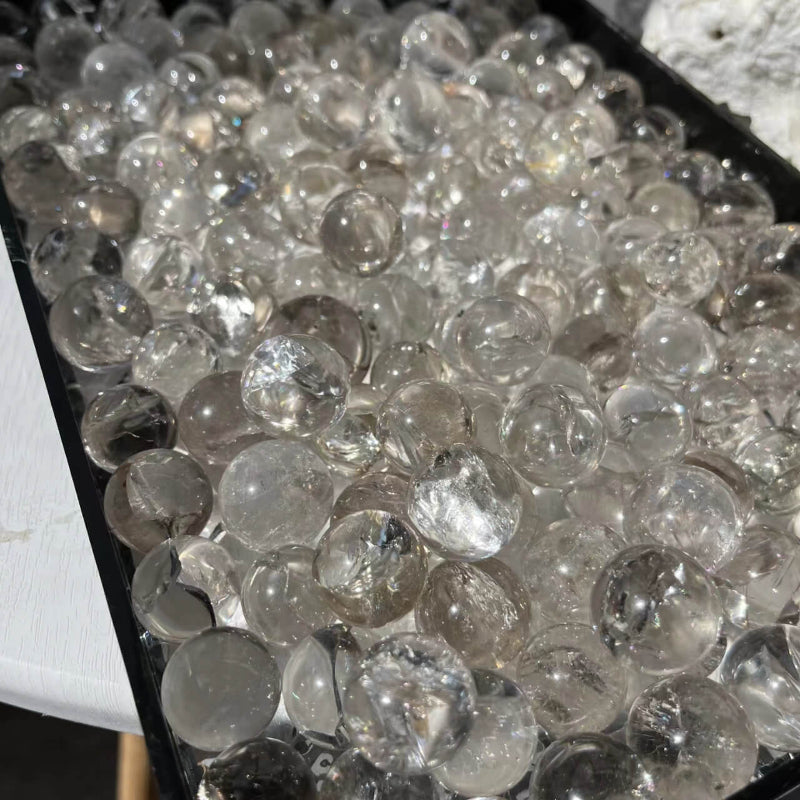 Natural rainbow clear quartz crystal sphere wholesale healing stone