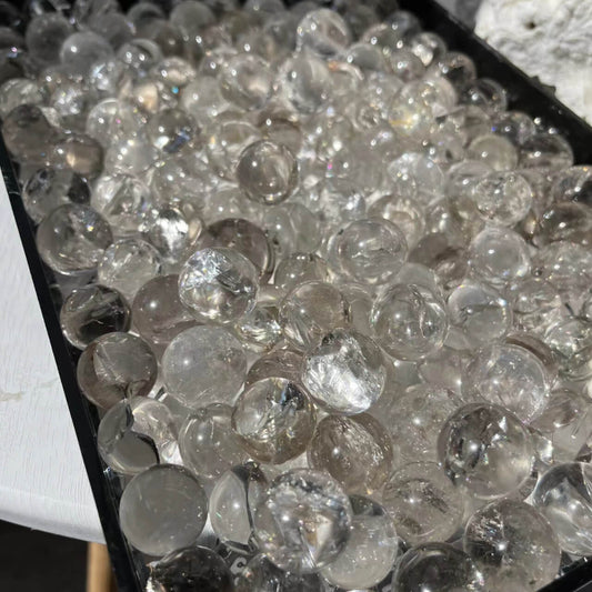 Natural rainbow clear quartz crystal sphere wholesale healing stone