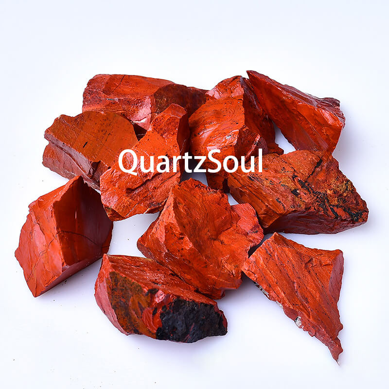 Natural Red Jasper Raw Crystal Stone Specimen with Vibrant Color