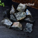Natural raw labradorite crystal specimens with iridescent blue flash effect, 2-5cm size range
