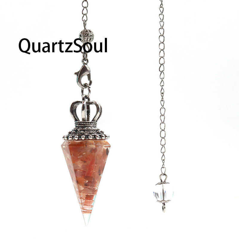 Red Agate Crystal Pendulum for Strength and Grounding