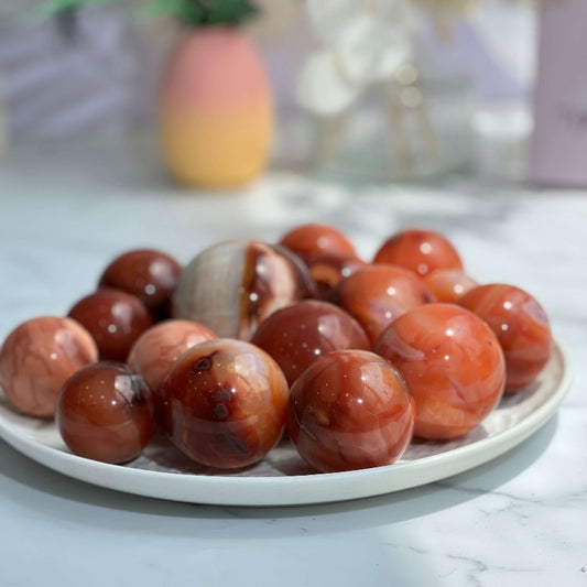 Premium Red Agate Crystal Sphere Wholesale Healing Stone