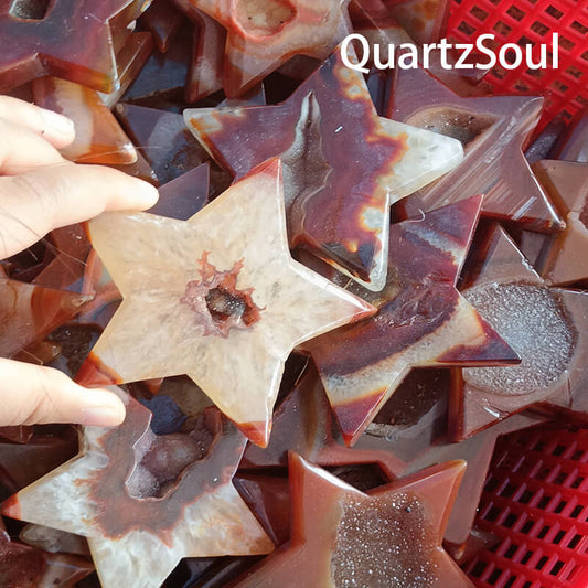 Premium red agate star crystals for wholesale crystal suppliers