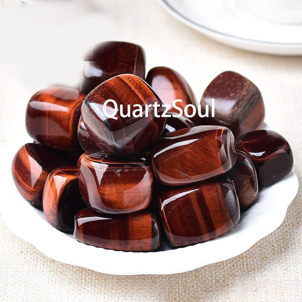  Red Tiger's Eye Polished Gemstones 2-3cm Size for Crystal Grids and Meditation