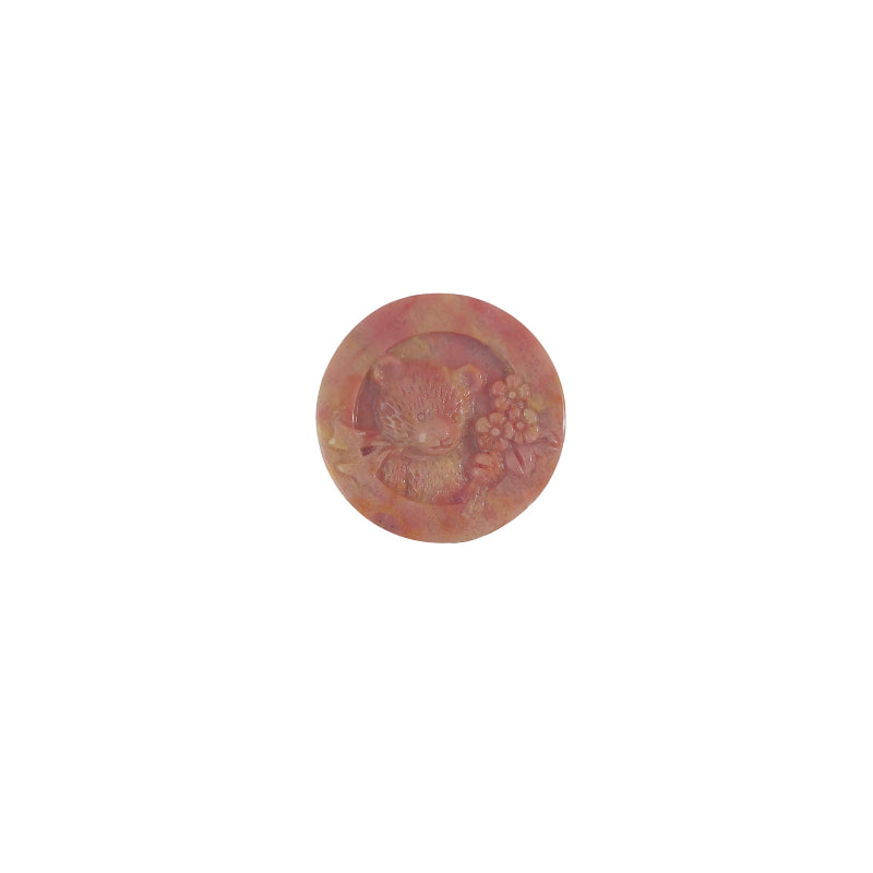 Natural bear shape rhodonite carved crystal with healing properties