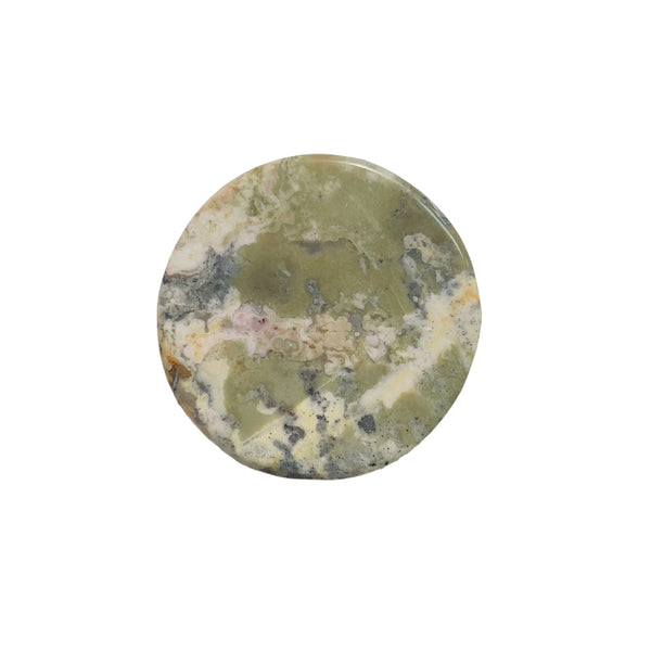 Rhodonite bear carved crystal used as meditation focus tool