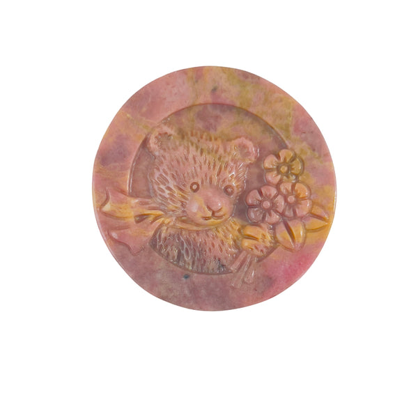Back detail of rhodonite bear figurine showing craftsmanship