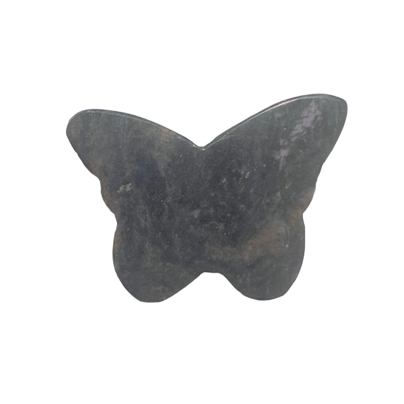 Smooth back side of rhodonite butterfly carving natural healing stone