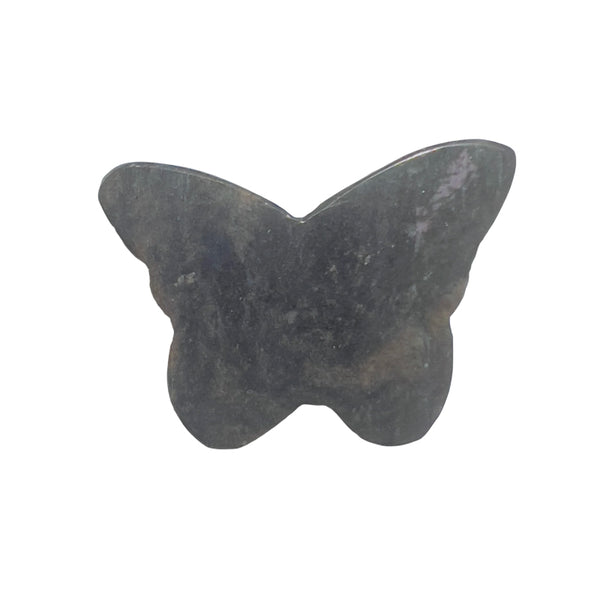 Smooth back side of rhodonite butterfly carving natural healing stone