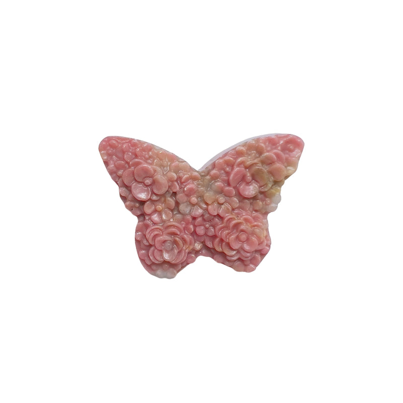 Rhodonite butterfly carving for heart chakra alignment work