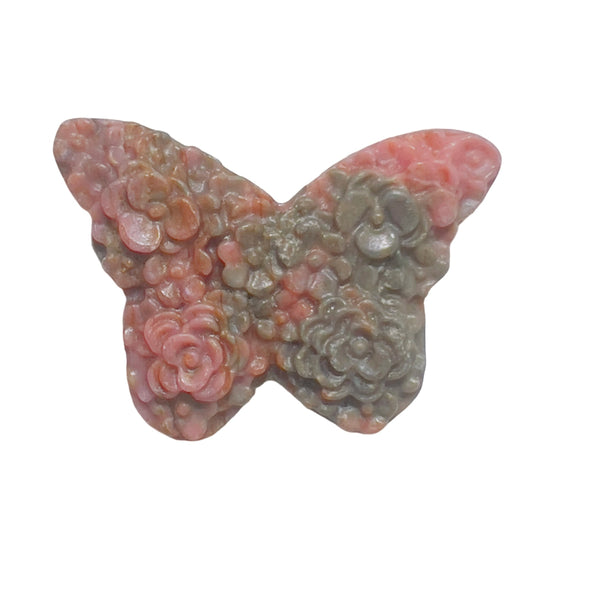 Rhodonite Butterfly Crystal Carving for Feng Shui Decoration
