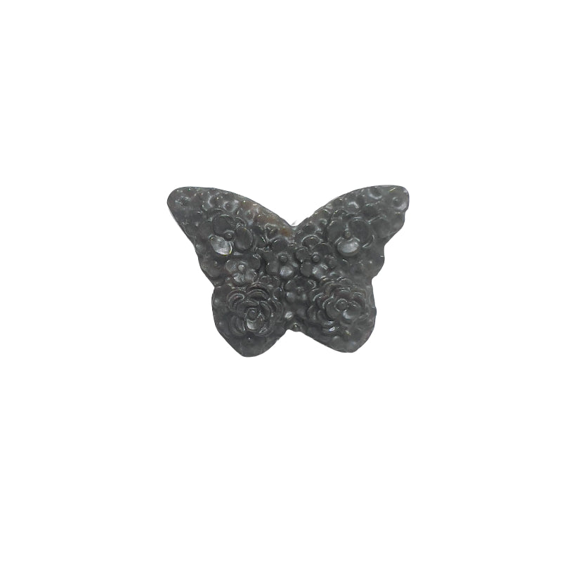 Natural rhodonite butterfly carving with rose pattern detail healing crystal