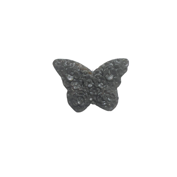 Natural rhodonite butterfly carving with rose pattern detail healing crystal