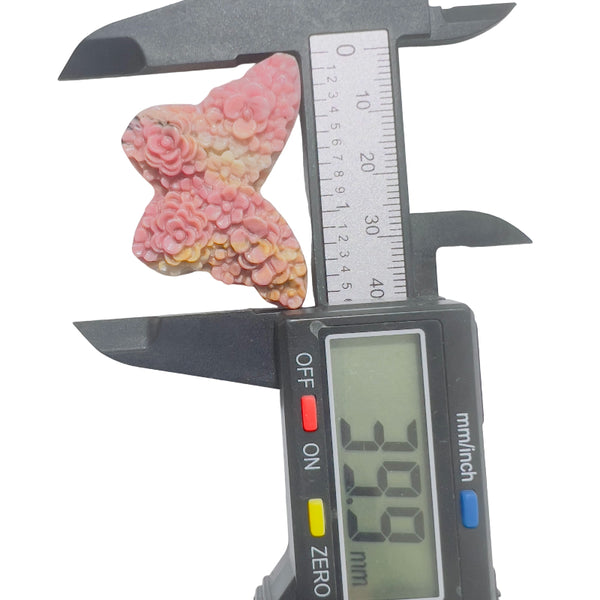 Rhodonite butterfly carving for home decor and crystal display