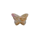 Natural rhodonite butterfly carving with pink floral pattern crystal healing stone