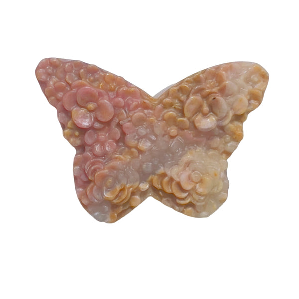 Smooth Polished Finish of Handcrafted Rhodonite Butterfly Carving