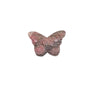 Natural pink rhodonite butterfly crystal carving with floral pattern