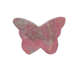 Detailed Floral Pattern on Pink Rhodonite Butterfly Crystal