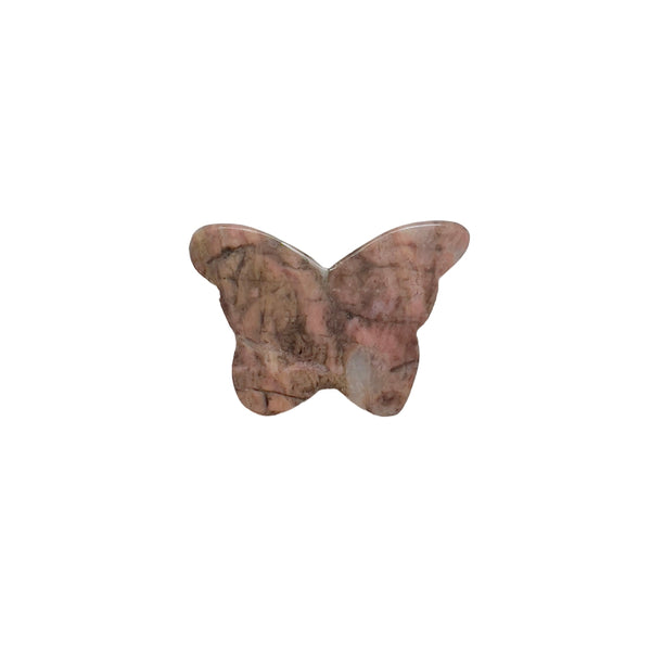 Rhodonite Butterfly Crystal Healing Arrangement Natural Stone Set