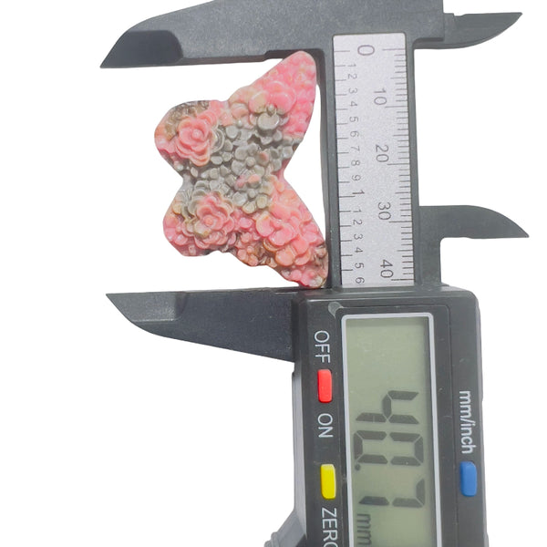 Natural Rhodonite Butterfly Crystal for Emotional Healing and Heart Chakra