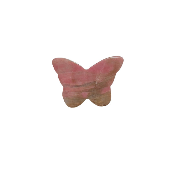 Rhodonite Butterfly Carving In Natural Light Showing Pink Coloration