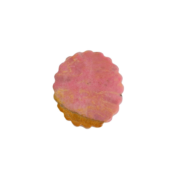 Reverse Side of Pink Rhodonite Crystal Carving