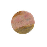 Top view of bear shape rhodonite carved stone with natural crystal patterns