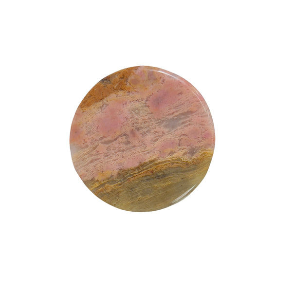 Top view of bear shape rhodonite carved stone with natural crystal patterns