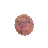 Natural pink rhodonite carved crystal pendant with magical girl design