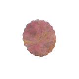 Pink rhodonite carved medallion with bird design crystal healing stone
