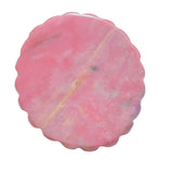 Pink Rhodonite Carved Pendant Side Profile Showing Natural Patterns