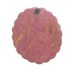 Natural Pink Rhodonite Carved Cameo Back View Showing Stone Texture