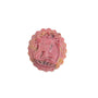 Side View of Pink Rhodonite Crystal with Magical Girl Carving